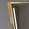 Freestanding Full Body LED Floor Mirror Gold Aluminum Frame Touch Control