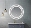 Modern Fluted Round LED Mirror Clear Ribbed Acrylic Frame For Hotel & Home Decor