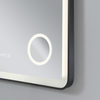 Rectangular Black Sandblasted Aluminum Framed Smart Anti-Fog Magnifier Illuminated LED Wall Mounted Home Decor Vanity Makeup Cosmetic Bathroom Mirror