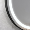 Round Sandblasted Black Aluminum Framed Smart LED Bathroom Wall Vanity Makeup Cosmetic Decorative Mirror Espejos