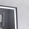 Modern Wall‑Mounted Rectangular Smart LED Mirror Gold Aluminum Frame Anti‑Fog