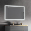 Spremium Contemporary Square Light‑Edged Vanity Mirror, Surrounding LED Lighting Wall‑Mounted Decor Mirror Ideal for Hotel Bathroom Upgrades