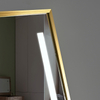 Freestanding Full Body LED Floor Mirror Gold Aluminum Frame Touch Control