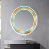 Decorative Circular LED Vanity Mirror Art‑Style Acrylic Border Touch‑Control Dimmable