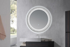 Modern Fluted Round LED Mirror Clear Ribbed Acrylic Frame For Hotel & Home Decor