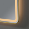 Modern Rounded‑Rectangle LED Mirror 8mm Silver Aluminium Frame With Makeup Magnifier