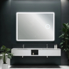 Outer Sandblasted Frame Smart LED Vanity Mirror Built‑in Magnifying Function Wall Mounted