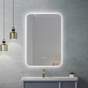 Soft‑Glow Rounded Rectangle Backlit Bathroom Mirror, Curved Corner Wall‑Mounted Illuminated Vanity Mirror With Dual‑Function Touch Buttons For Contemporary Bath Interiors