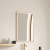 Rectangular LED Bathroom Mirror 35mm Gold Aluminium Frame With Border Light