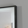 Large Rectangular LED Bathroom Mirror 47"x32" Black Frame Double‑Line Light