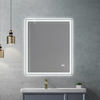 Sleek Square Wall‑Hanging Illuminated Bathroom Mirror, Full‑Perimeter LED Glow, Smart Touch Operation for Luxury Residential & Commercial Bath Spaces