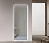 Vertical Wall‑Mounted LED Floor Mirror Ultra‑Slim Black Frame Touch‑Control Dimmable