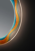 Decorative Circular LED Vanity Mirror Art‑Style Acrylic Border Touch‑Control Dimmable