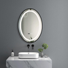 Contemporary Crystal Clear Glass Demister 60X80 Round Illuminated LED Mirror