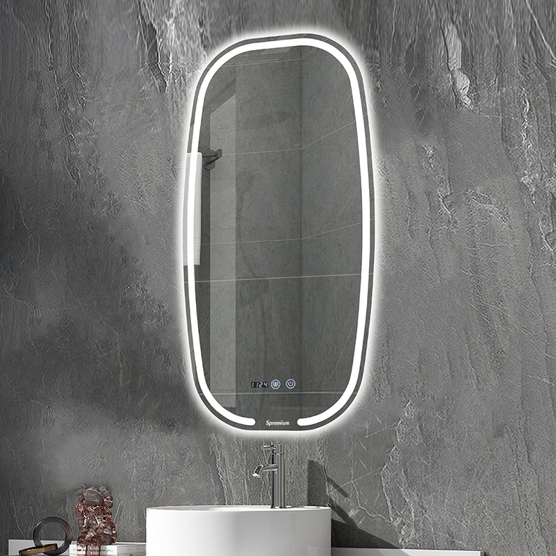 Spremium Wall‑Mounted Oblong LED Vanity Mirror Dimmable Light For Modern Bathroom