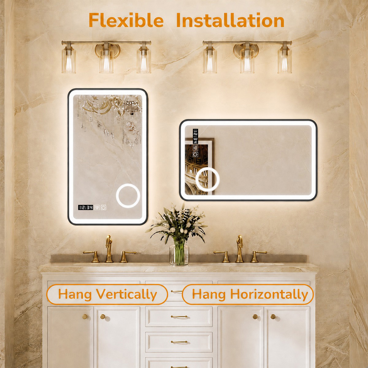 flexible installation, hang vertically and horizontally