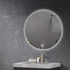 ETL CE Certified Round Ultra Slim Silver Aluminum Framed Fogless Backlit Smart LED Bathroom Wall Decor Vanity Mirror Espejos