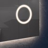 Wall‑Mounted LED Vanity Bathroom Mirror With Soft Back Lighting Magnifying Circle Touch Buttons Anti‑Fog for Residential Bathroom Renovation