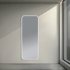 Modern Tall Rounded Edge White Aluminum Frame LED Vanity Mirror Free‑Standing For Bedroom