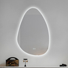 Custom Irregular Teardrop LED Bathroom Mirror For Modern Apartment Renovation