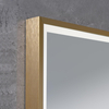 Elegant Rectangular Gold Sandblasted Aluminum Framed Smart Touch Brightness Control Illuminated Wall Home Decor Vanity Makeup Cosmetic LED Bathroom Mirror