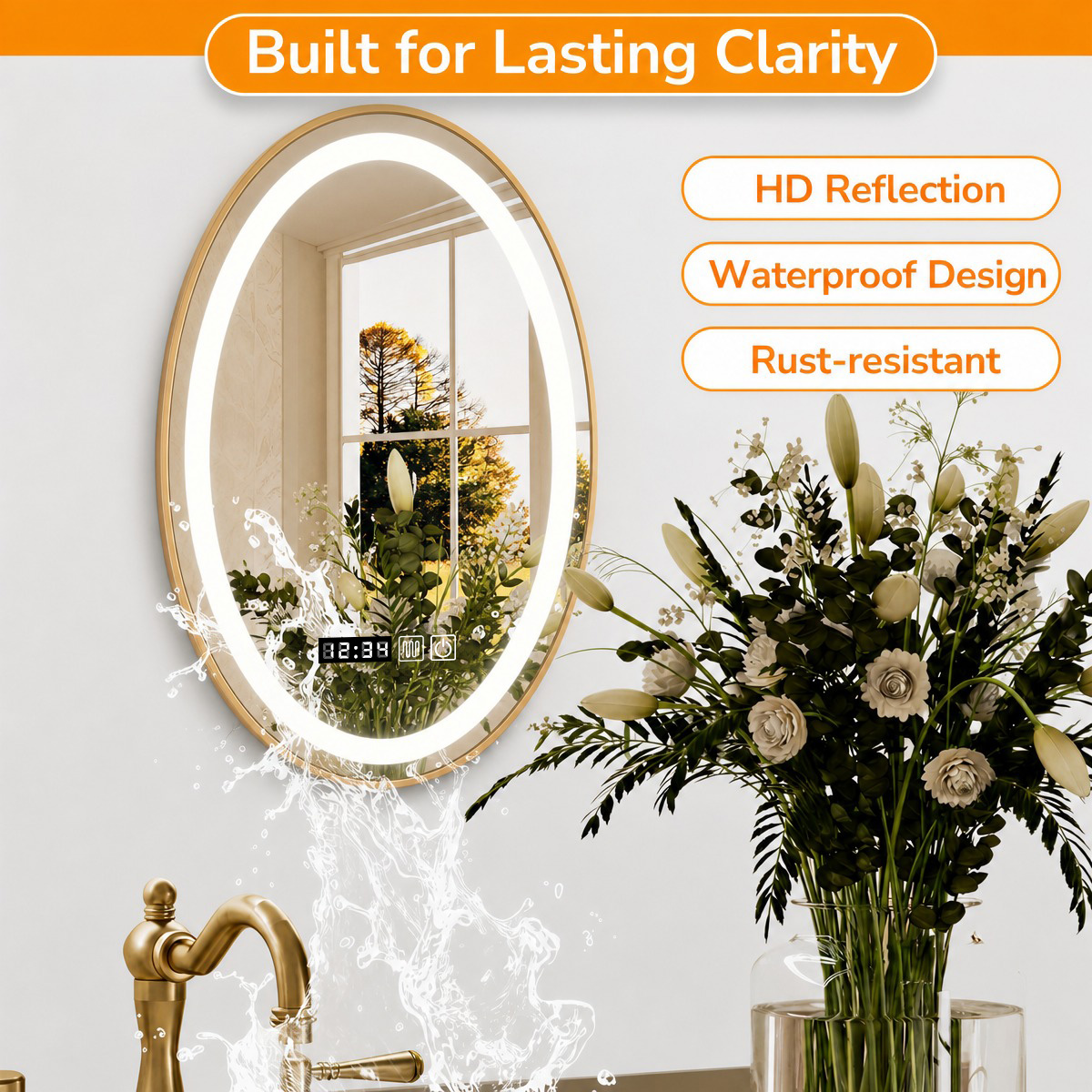 HD reflection, waterproof design, rust-resistant