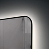 Wholesale European Style Rectangular Corner Ultra Slim Black Aluminum Framed LED Bathroom Wall Decorative Mirror Espejo