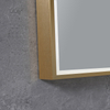 Rectangular LED Bathroom Mirror 35mm Gold Aluminium Frame With Border Light