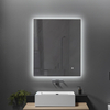 Modern Rectangular LED Backlit Bathroom Mirror With Acrylic Frame Touch Control Wall Mounted Smart Vanity Mirror for Home Hotel Bathroom Renovation