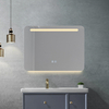 Modern Rounded Rectangular LED Bathroom Mirror With Sand‑Blasted Front Light Strip Anti‑Fog Touch Control Wall Mounted Smart Vanity Mirror for Home Hotel