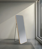 Freestanding Full‑Body LED Floor Mirror Gold Aluminum Frame Touch Control