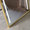 Freestanding Full Body LED Floor Mirror Gold Aluminum Frame Touch Control
