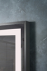 Rectangular Black‑Framed LED Bathroom Mirror With Border Back‑Light & Time Display