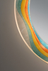 Decorative Circular LED Vanity Mirror Art‑Style Acrylic Border Touch‑Control Dimmable