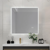 Square LED Bathroom Mirror Solid‑White Acrylic Frame Backlit Wall Mirror