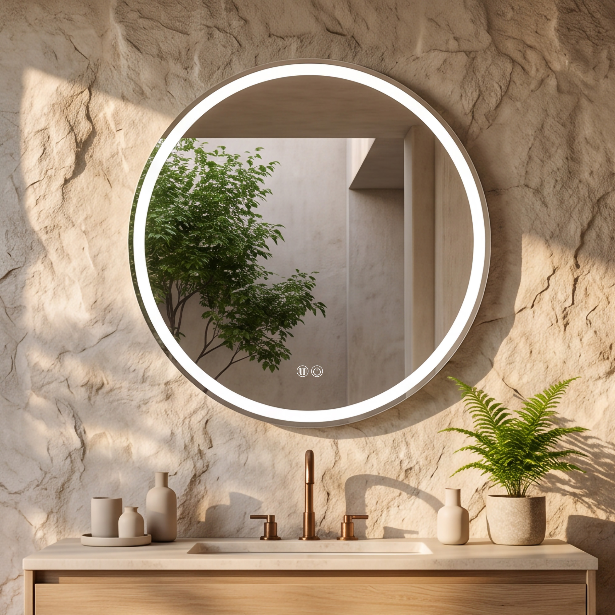 Professional UL ETL Certified 5mm Silver Wall Round Backlit Bathroom LED Mirror