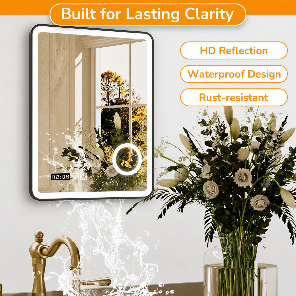 HD reflection, waterproof design, rust-resistant