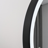 Oval Black Sandblasted Aluminum Framed Smart Touch Anti-Fog Dimmable Three Color Illuminated LED Wall Mounted Home Decor Vanity Makeup Cosmetic Bathroom Mirror